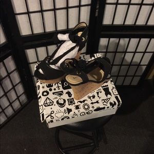 Black and Brown Wedges size 10